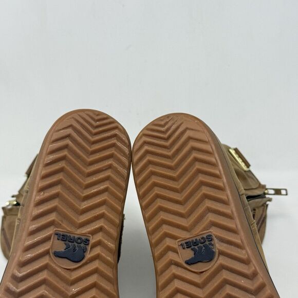 Sorel Firenzy Breve II Boots Womens 8.5 Brown Leather Waterproof Side Zip Mid - Picture 15 of 16